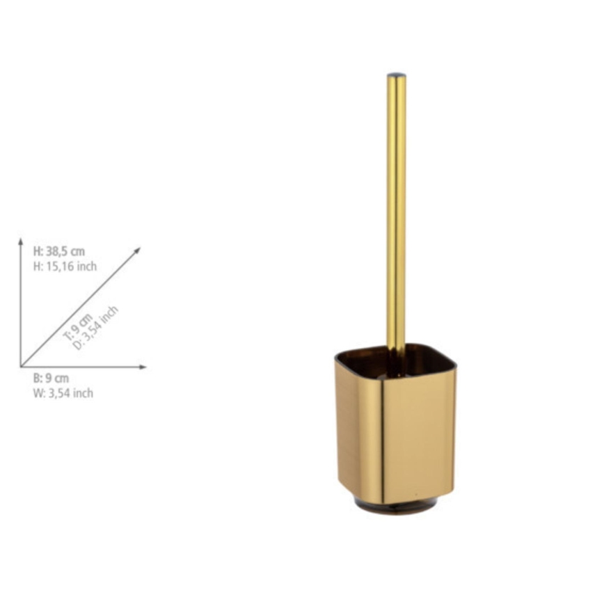 WENKO 24162100 - AURON toiletbørste 9x38,5 cm, guld