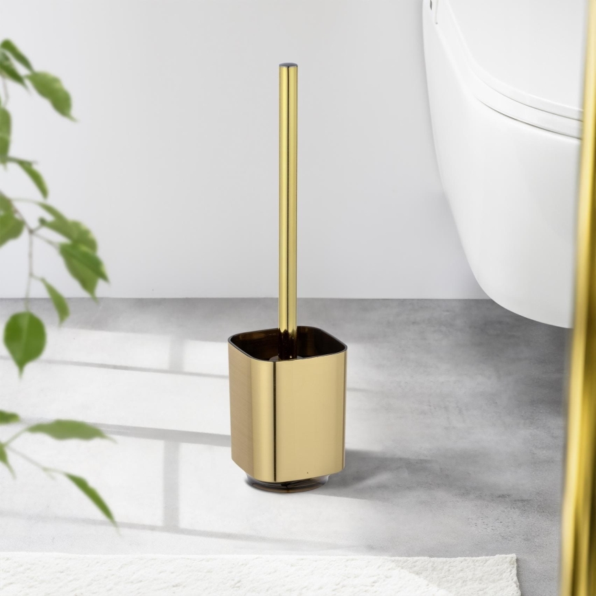WENKO 24162100 - AURON toiletbørste 9x38,5 cm, guld