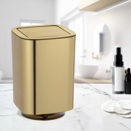 WENKO 24163100 - Affaldsspand AURON 17x25,5 cm guld