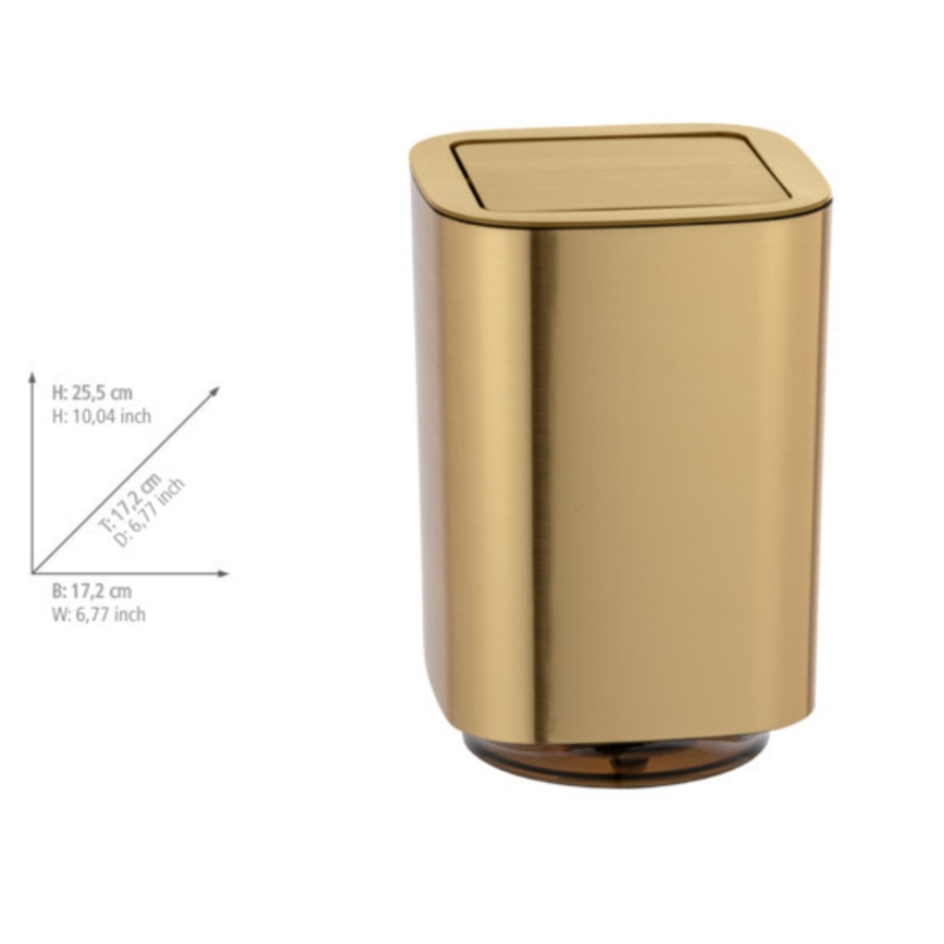 WENKO 24163100 - Affaldsspand AURON 17x25,5 cm guld