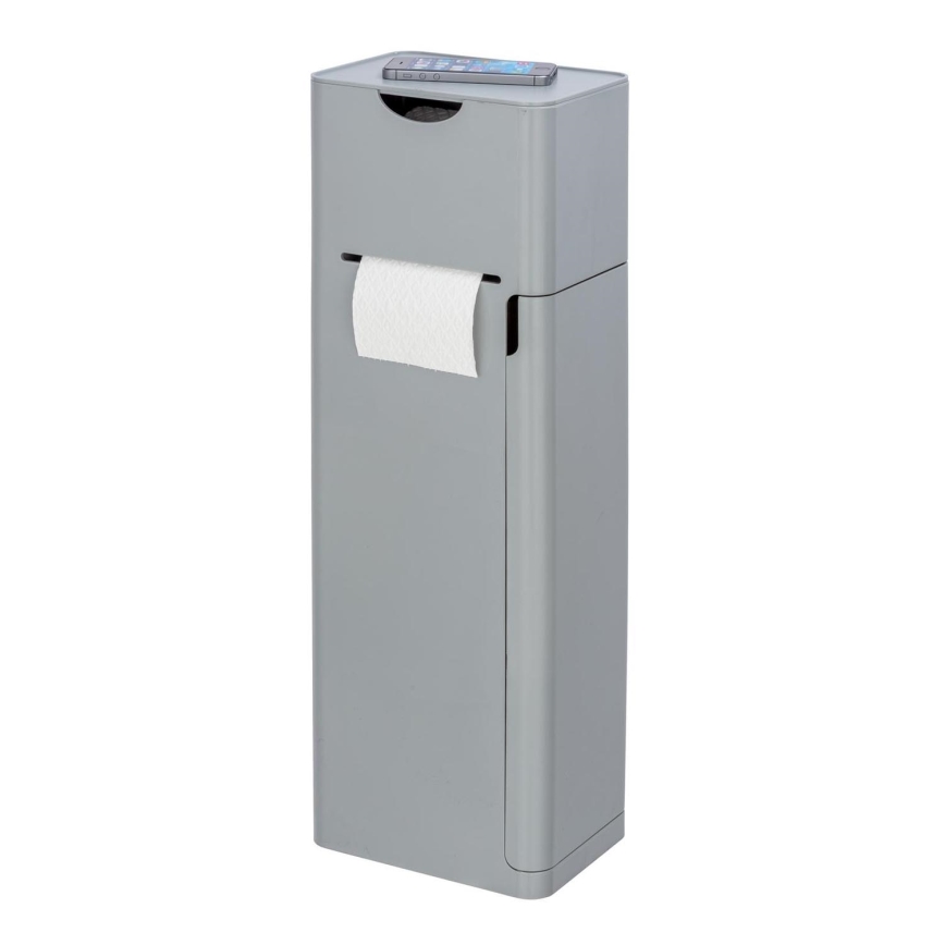 WENKO 24213100 - Toiletbørste IMON 20x58,5 cm, grå