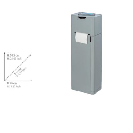 WENKO 24213100 - Toiletbørste IMON 20x58,5 cm, grå