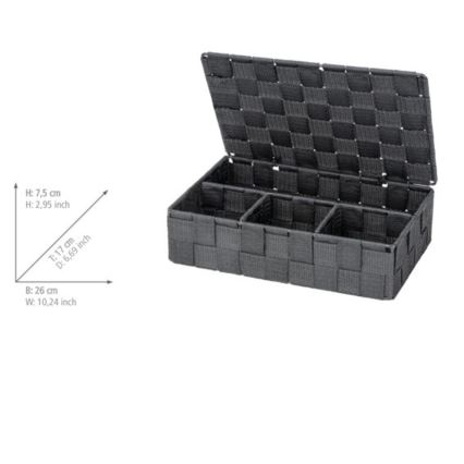 WENKO 24223100 - Kurv ADRIA 26x17 cm grå/antracit