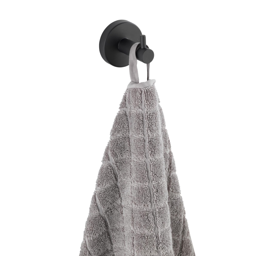 WENKO 24232100-Krog BOSIO BLACK 5,5x5,5 cm rustfrit stål/sølvfarvet