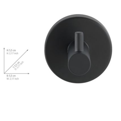 WENKO 24232100-Krog BOSIO BLACK 5,5x5,5 cm rustfrit stål/sølvfarvet