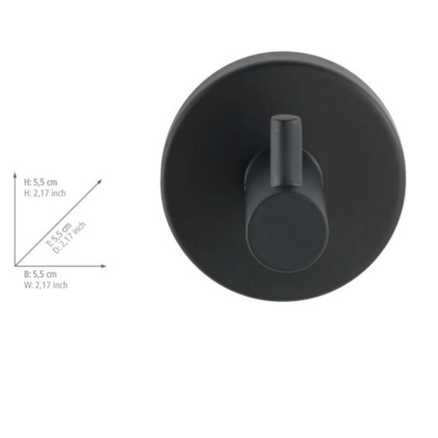 WENKO 24232100-Krog BOSIO BLACK 5,5x5,5 cm rustfrit stål/sølvfarvet