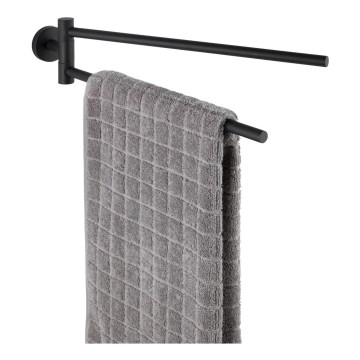 WENKO 24238100-Håndklædeholder BOSIO BLACK 5,5x43 cm rustfrit stål/sølvfarvet
