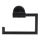 WENKO 24240100-Toiletpapirholder BOSIO BLACK 15x10,5 cm rustfrit stål/sølv