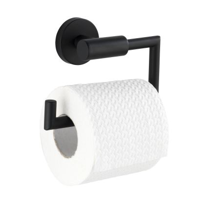 WENKO 24240100-Toiletpapirholder BOSIO BLACK 15x10,5 cm rustfrit stål/sølv