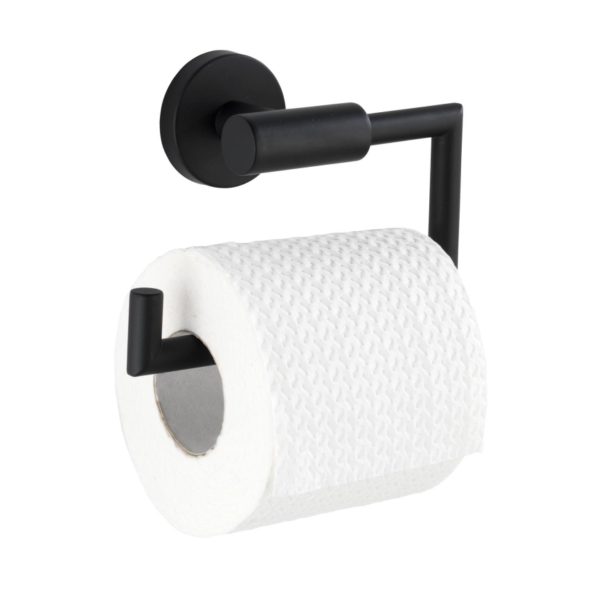 WENKO 24240100-Toiletpapirholder BOSIO BLACK 15x10,5 cm rustfrit stål/sølv