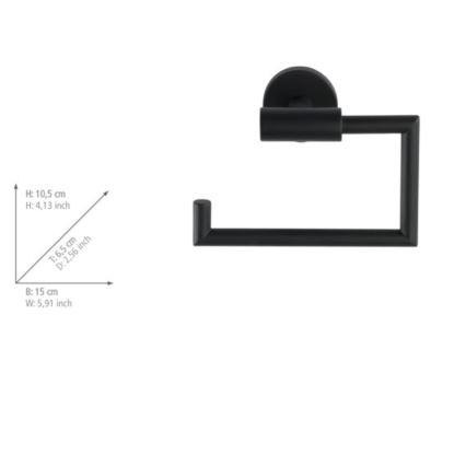 WENKO 24240100-Toiletpapirholder BOSIO BLACK 15x10,5 cm rustfrit stål/sølv