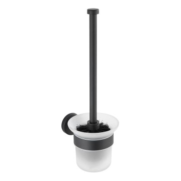 WENKO 24243100-WC toiletbørste BOSIO BLACK 10x35 cm rustfrit stål/sølv/satin
