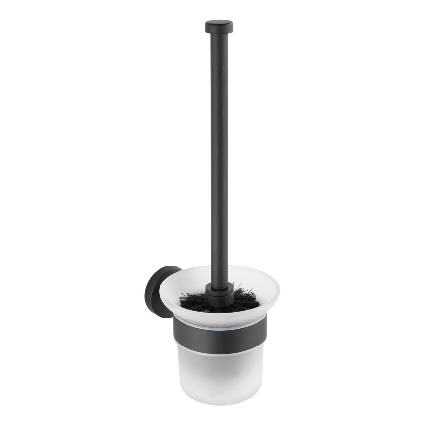 WENKO 24243100-WC toiletbørste BOSIO BLACK 10x35 cm rustfrit stål/sølv/satin