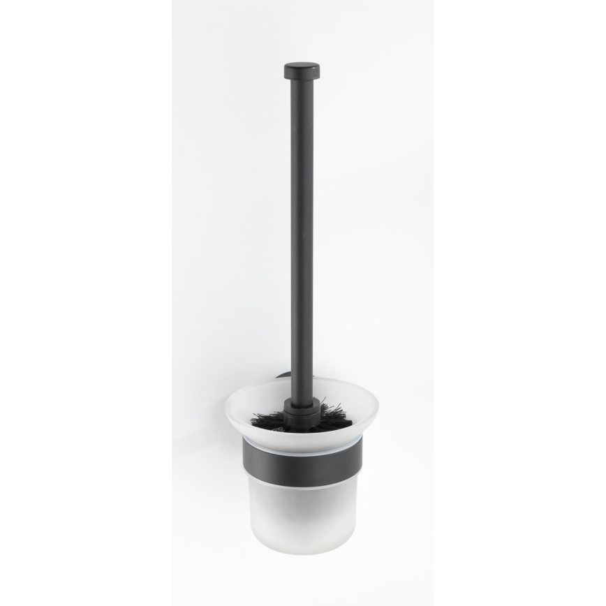WENKO 24243100-WC toiletbørste BOSIO BLACK 10x35 cm rustfrit stål/sølv/satin