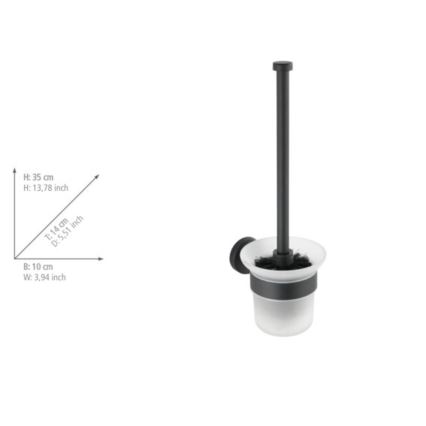 WENKO 24243100-WC toiletbørste BOSIO BLACK 10x35 cm rustfrit stål/sølv/satin