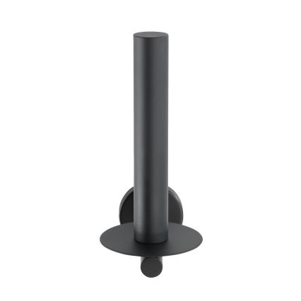 WENKO 24262100-Toiletpapirholder BOSIO BLACK 8x18 cm rustfrit stål/sølv