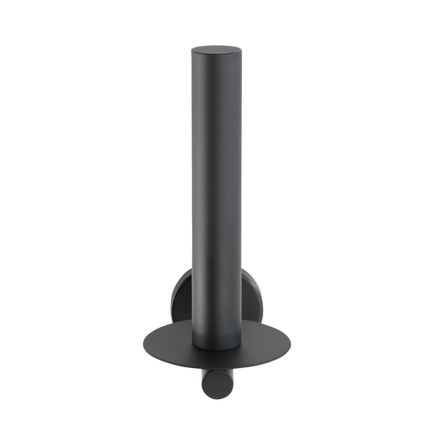WENKO 24262100-Toiletpapirholder BOSIO BLACK 8x18 cm rustfrit stål/sølv