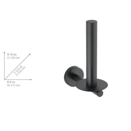 WENKO 24262100-Toiletpapirholder BOSIO BLACK 8x18 cm rustfrit stål/sølv