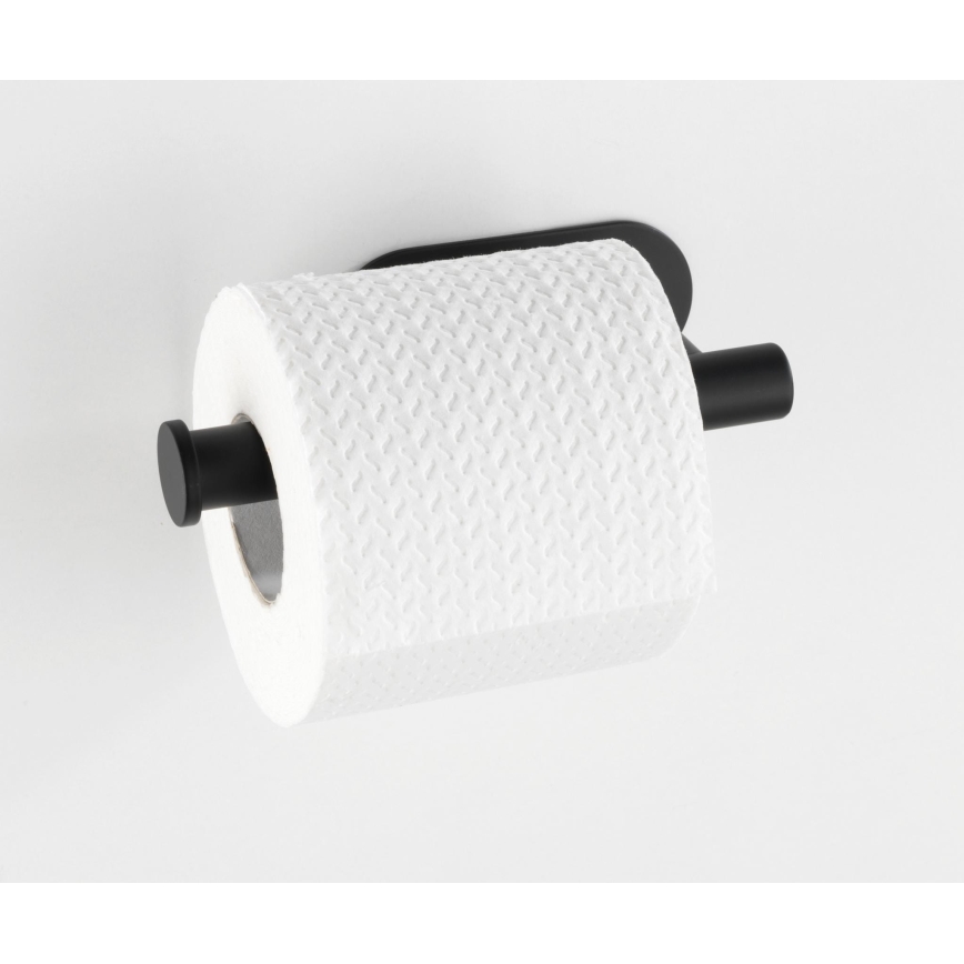 WENKO 24287100-Toiletpapirholder TURBO-LOC OREA BLACK 16x7 cm rustfrit stål/sort