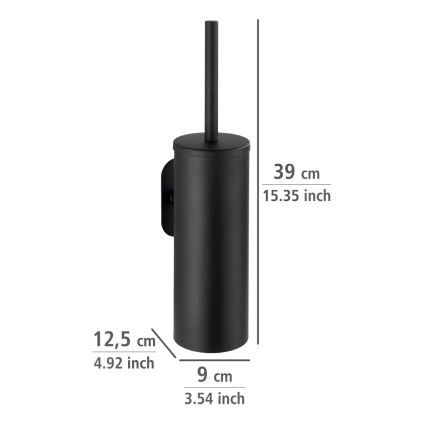 WENKO 24289100-WC-børste TURBO-LOC OREA BLACK 9x39,5 cm rustfrit stål/sort
