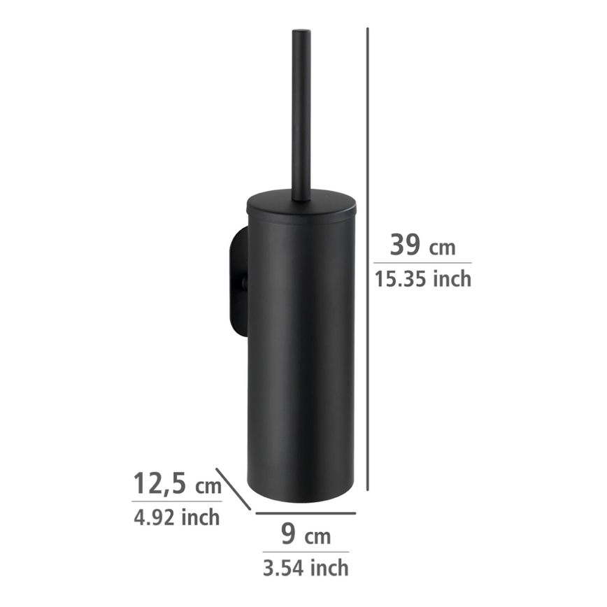 WENKO 24289100-WC-børste TURBO-LOC OREA BLACK 9x39,5 cm rustfrit stål/sort