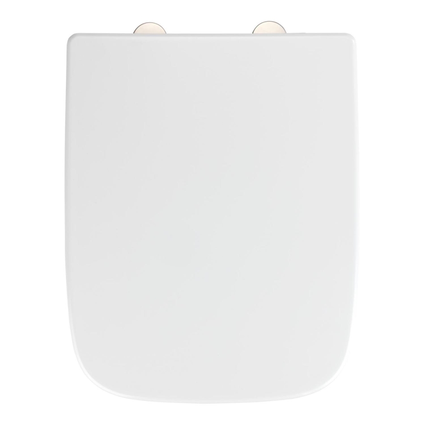 WENKO 24334100-Toiletsæde EKSKLUSIV 46,5x37 cm hvid/sølv