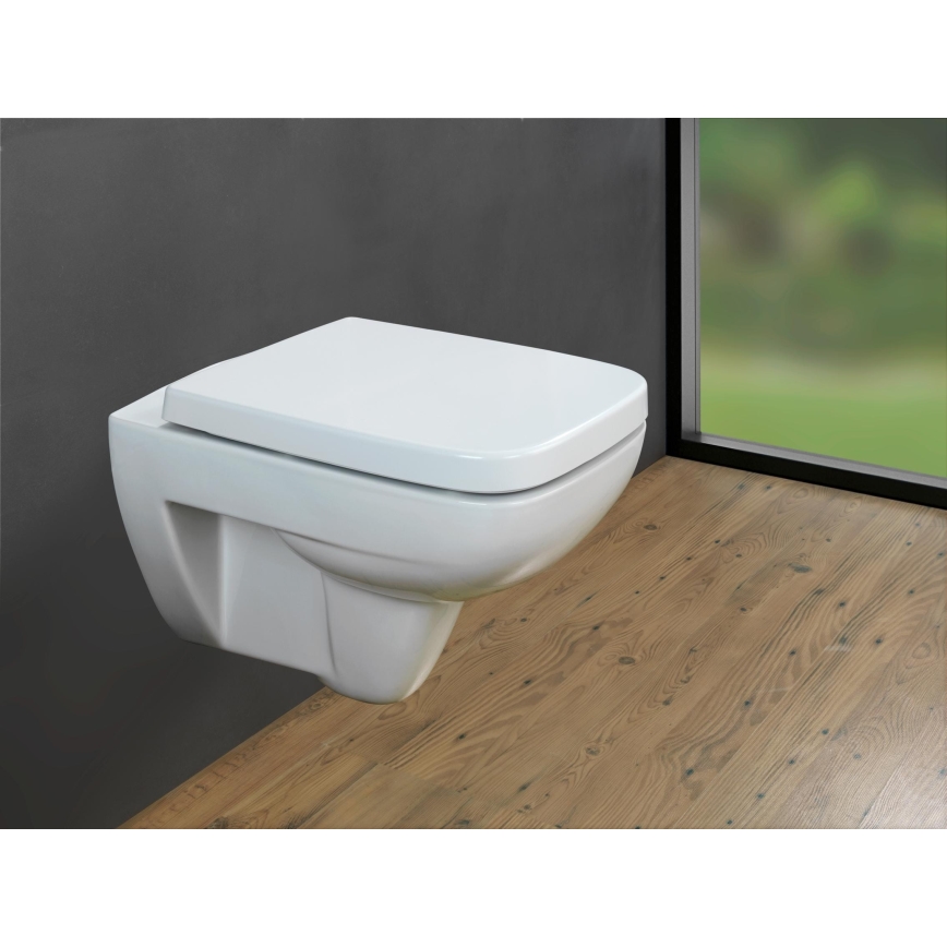WENKO 24334100-Toiletsæde EKSKLUSIV 46,5x37 cm hvid/sølv