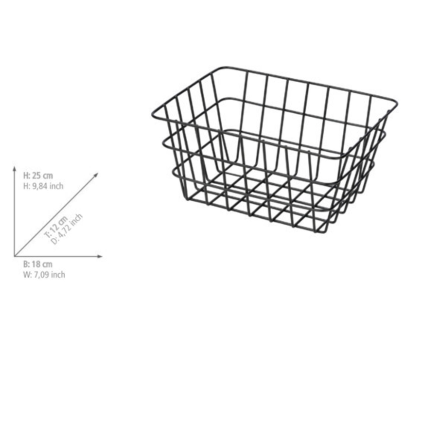 WENKO 24371100 - Kurv VIANA 18x25 cm sort