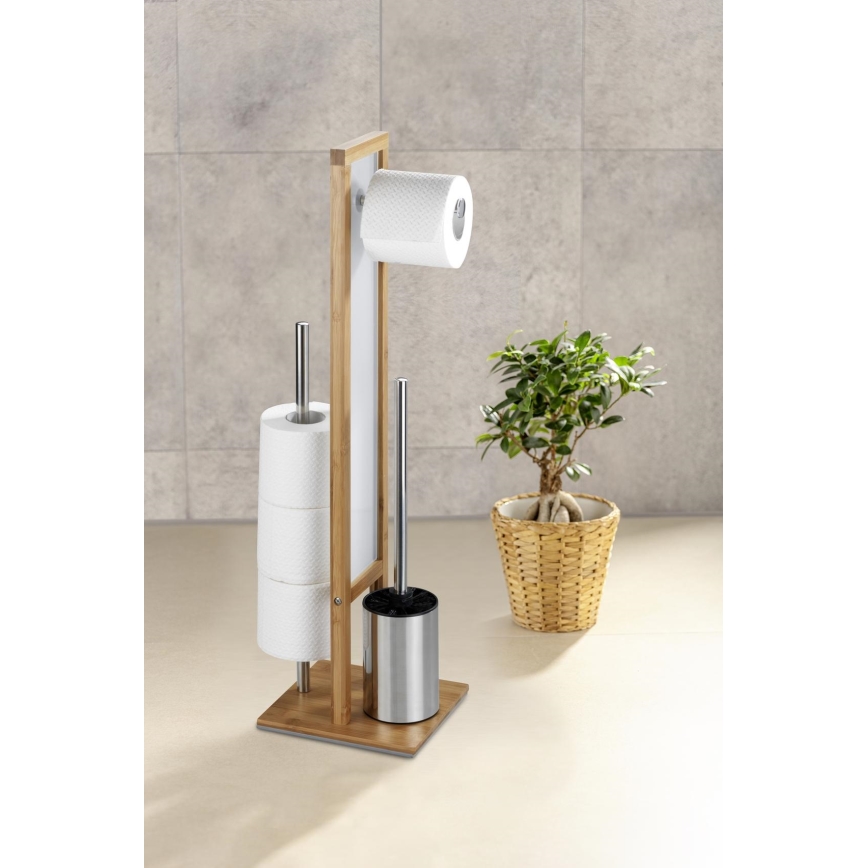 WENKO 24391100 - WC børste RIVALTA 18x70 cm brun/hvid/sort