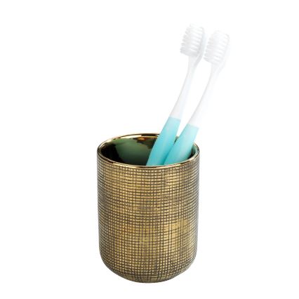 WENKO 24400100 - RIVARA tandbørstekop 7,5x9,5 cm, guld