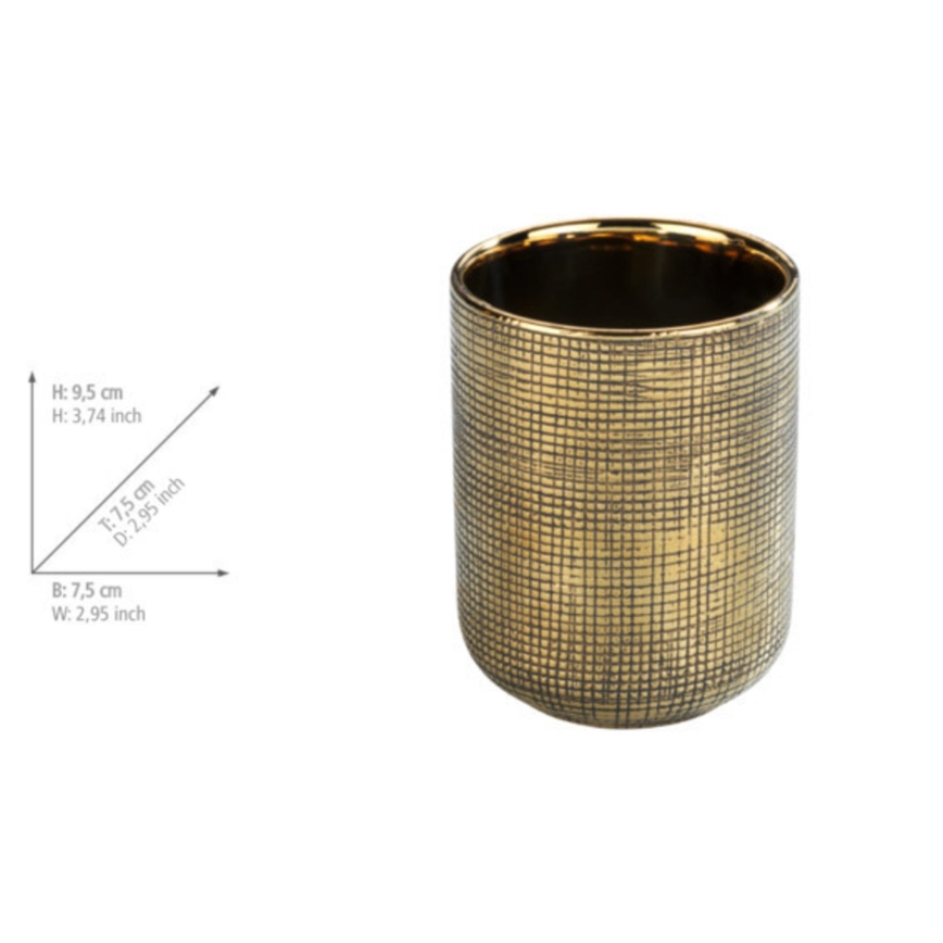 WENKO 24400100 - RIVARA tandbørstekop 7,5x9,5 cm, guld