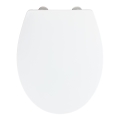 WENKO 24516100-WC Toiletsæde med bæreevne op til 300/350 kg, 37 x 44,5 cm, hvid/sølv