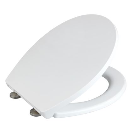 WENKO 24516100-WC Toiletsæde med bæreevne op til 300/350 kg, 37 x 44,5 cm, hvid/sølv