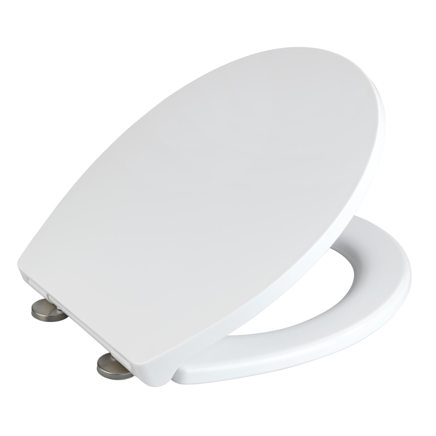 WENKO 24516100-WC Toiletsæde med bæreevne op til 300/350 kg, 37 x 44,5 cm, hvid/sølv