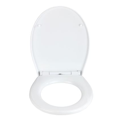 WENKO 24516100-WC Toiletsæde med bæreevne op til 300/350 kg, 37 x 44,5 cm, hvid/sølv