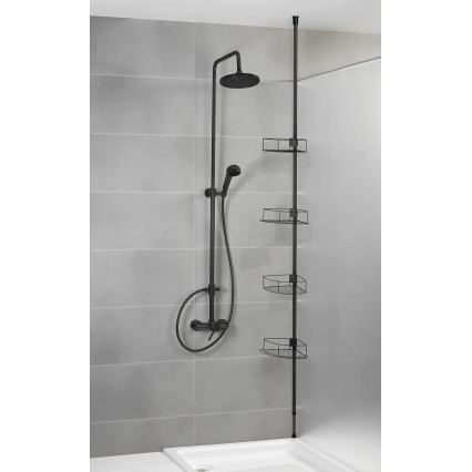 WENKO 24568100-Hjørnehylde DOLCEDO 31x230 cm rustfrit stål/sort