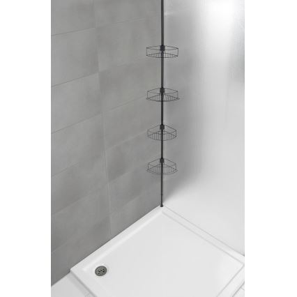 WENKO 24568100-Hjørnehylde DOLCEDO 31x230 cm rustfrit stål/sort