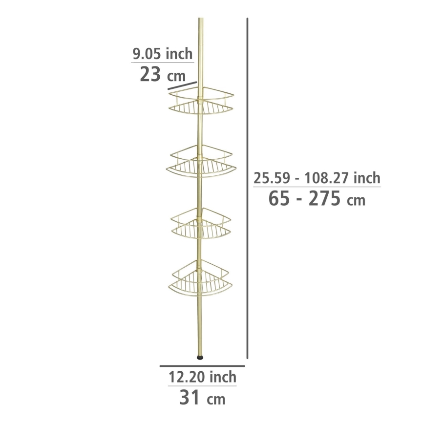 WENKO 24569100-Hjørnehylde DOLCEDO 31x275 cm guld
