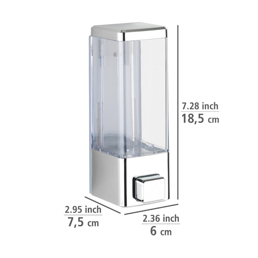 WENKO 24593100-Sæbedispenser ISTRES 320 ml forkromet/transparent