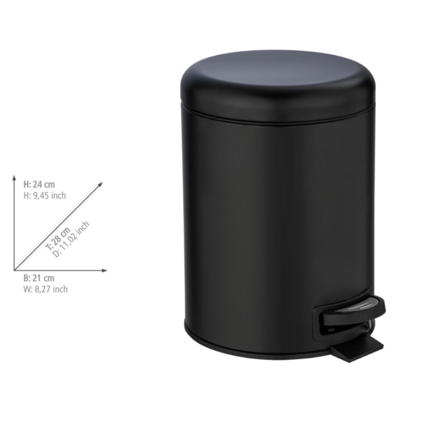 WENKO 24681100 - Kurv LEMAN 21x24 cm sort