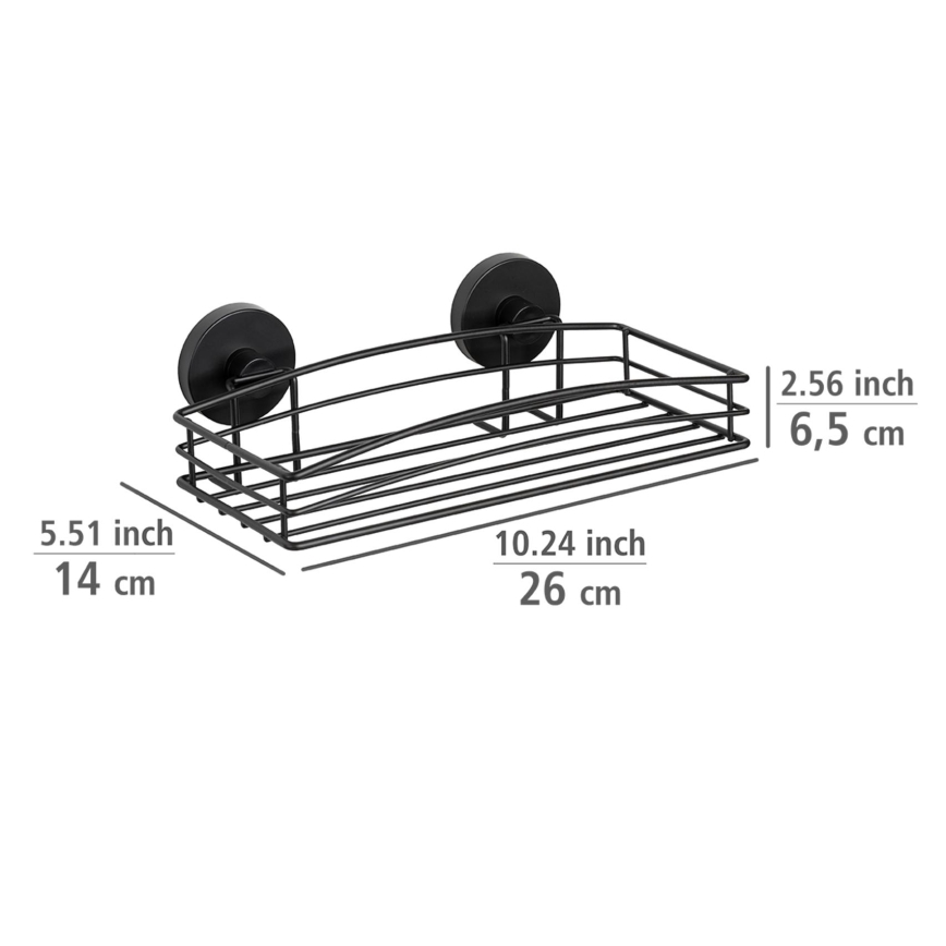WENKO 24732100 - VACUUM-LOC hylde, rund, sort, 26 x 14 cm