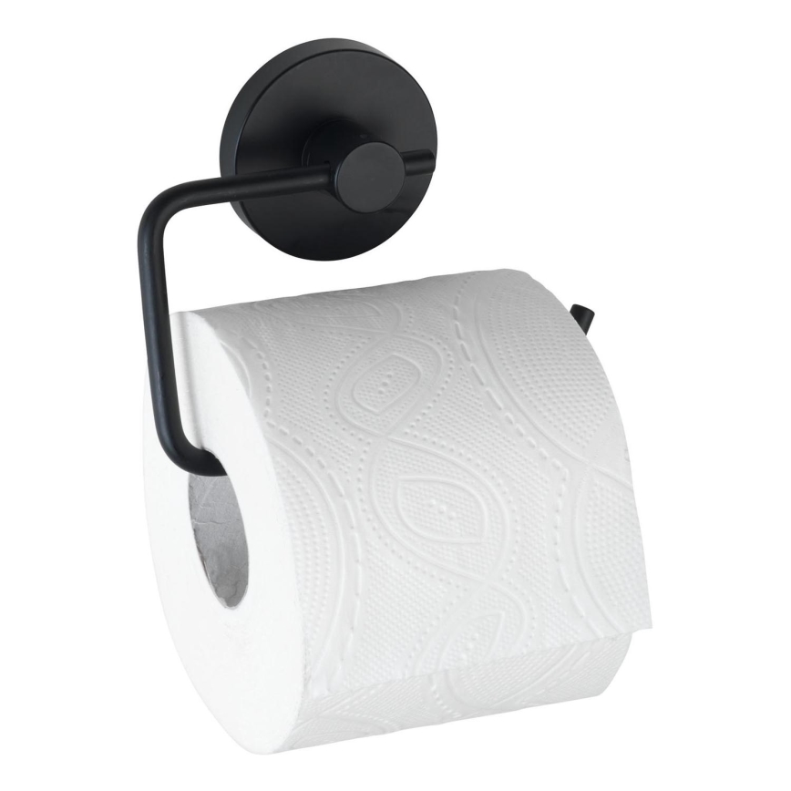 WENKO 24738100-Toiletpapirholder VACUUM-LOC rund 13,5x10,5 cm sort