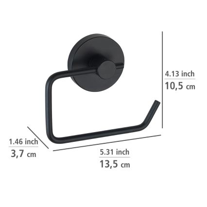 WENKO 24738100-Toiletpapirholder VACUUM-LOC rund 13,5x10,5 cm sort