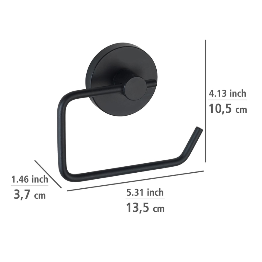 WENKO 24738100-Toiletpapirholder VACUUM-LOC rund 13,5x10,5 cm sort