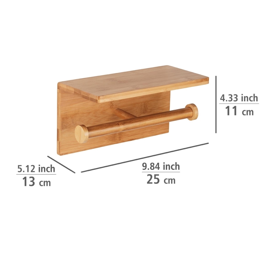 WENKO 24745100 - Toiletpapirholder BAMBUSA 25x13 cm brun