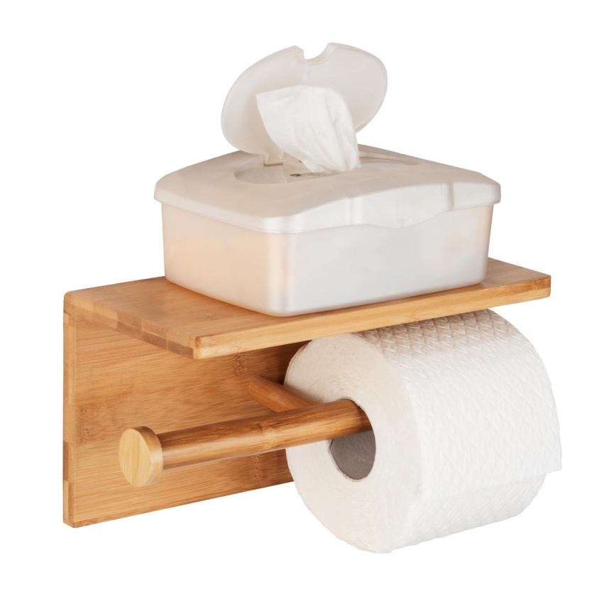 WENKO 24745100 - Toiletpapirholder BAMBUSA 25x13 cm brun