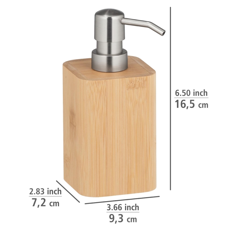 WENKO 24747100 - Sæbedispenser BAMBUSA 9,3x16,5 cm brun