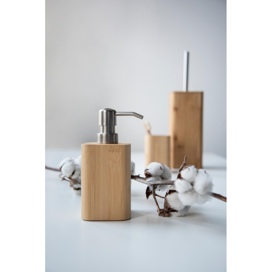 WENKO 24747100 - Sæbedispenser BAMBUSA 9,3x16,5 cm brun