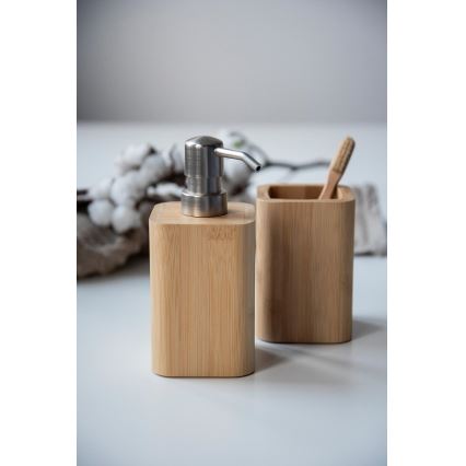 WENKO 24747100 - Sæbedispenser BAMBUSA 9,3x16,5 cm brun