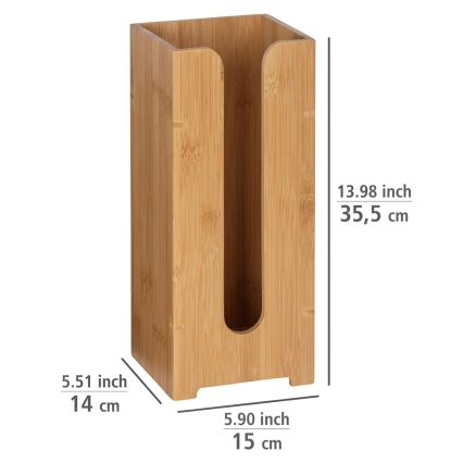 WENKO 24749100 - Toiletpapirholder BAMBUSA 15x35,5 cm brun